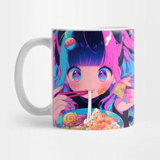 Cute Anime Girl |  Ramen Noodles | Hentaii Chibi Kawaii Design Mug